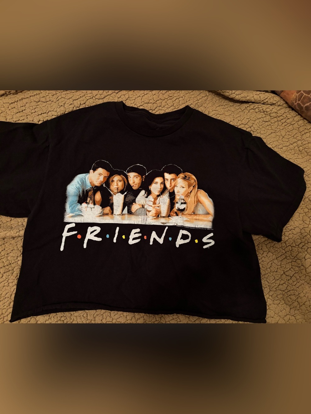 Junk Food Clothing Black Friends crop Tee S
